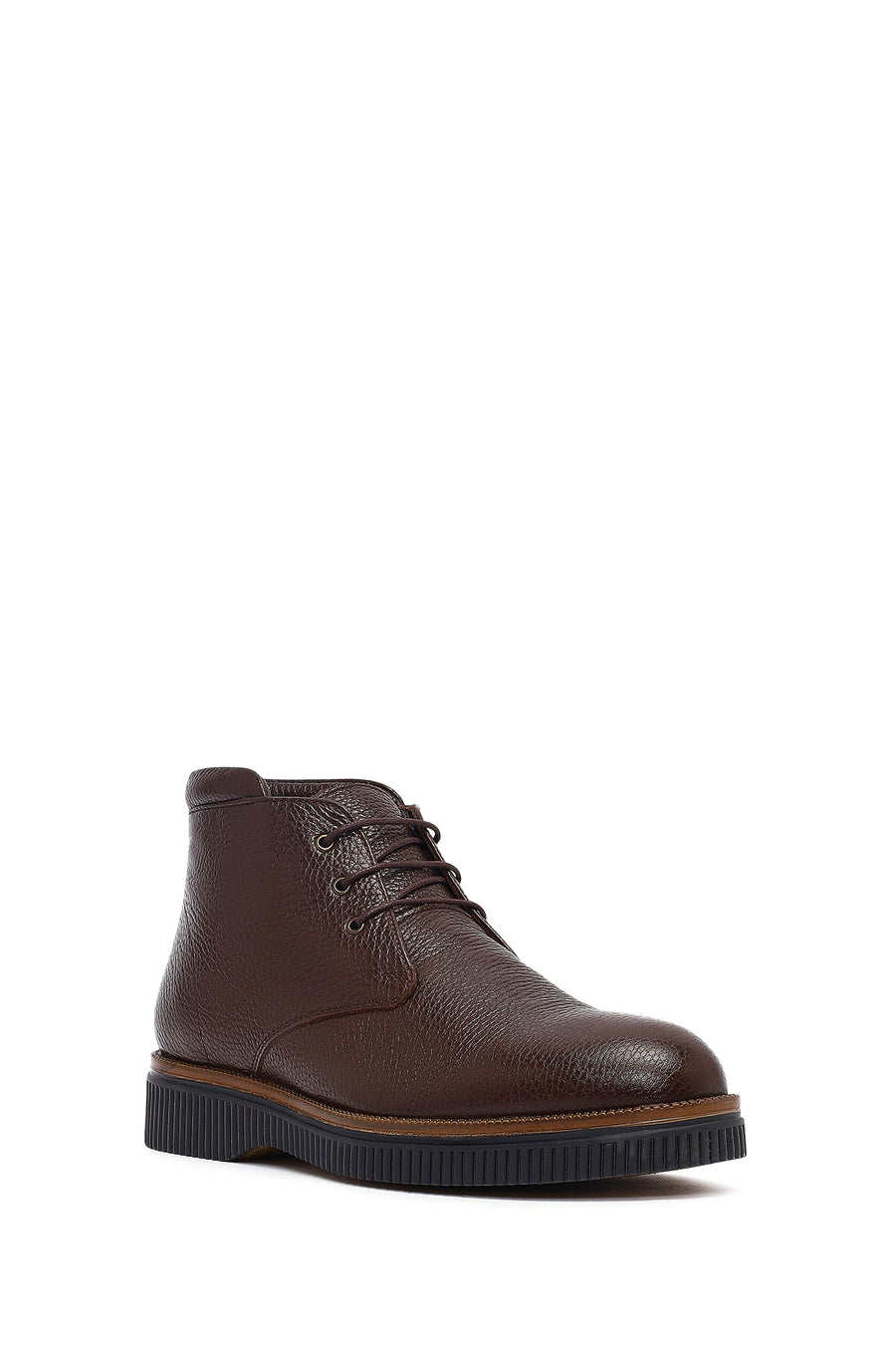 Men's Brown Lace-up Leather Boot