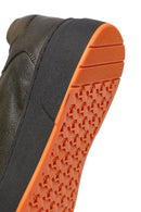 Men's Khaki Lace-Up Thick-Soled Leather Sneakers | Derimod