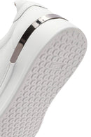 Men's White Lace-Up Thick-Soled Leather Sneakers | Derimod