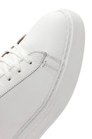 Men's White Lace-Up Thick-Soled Leather Sneakers | Derimod