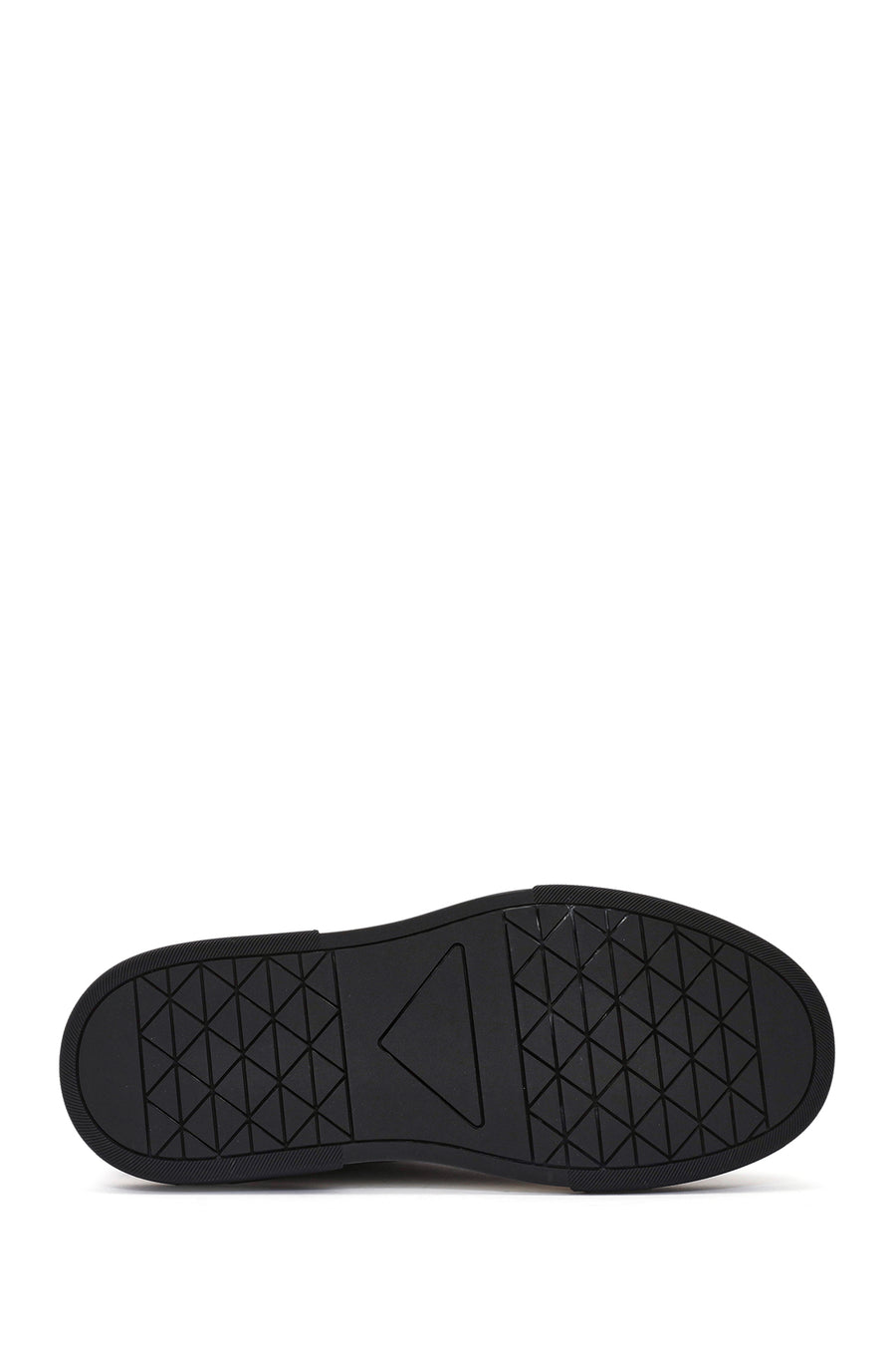 Men's Black Lace-Up Thick Sole Leather Sneakers