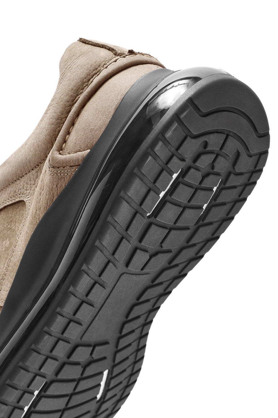 Erkek Vizon Bağcıklı Kalın Tabanlı Nubuk Deri Sneaker