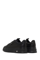 Men's Black Lace-Up Thick-Soled Leather Sneaker | Derimod