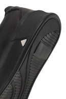 Men's Black Lace-Up Thick-Soled Leather Sneaker | Derimod