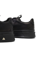 Men's Black Lace-Up Thick-Soled Leather Sneaker | Derimod