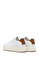 Men's White Lace-Up Thick-Soled Leather Sneakers | Derimod