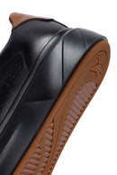 Men's Black Lace-Up Thick Sole Leather Sneakers | Derimod