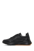 Men's Black Lace-Up Thick-Soled Leather Sneaker | Derimod