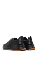 Men's Black Lace-Up Thick-Soled Leather Sneaker | Derimod