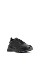 Men's Black Lace-Up Thick-Soled Leather Sneaker | Derimod