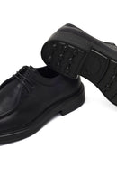 Erkek Siyah Bağcıklı Kalın Tabanlı Deri Casual Ayakkabı | Derimod