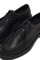 Erkek Siyah Bağcıklı Kalın Tabanlı Deri Casual Ayakkabı | Derimod