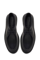 Erkek Siyah Bağcıklı Kalın Tabanlı Deri Casual Ayakkabı | Derimod