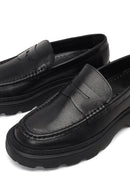 Erkek Siyah Kalın Tabanlı Deri Loafer | Derimod