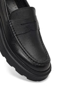 Erkek Siyah Kalın Tabanlı Deri Loafer | Derimod