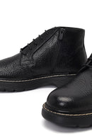 Erkek Siyah Bağcıklı Fermuarlı Deri Casual Bot | Derimod