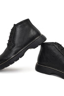 Erkek Siyah Bağcıklı Fermuarlı Deri Casual Bot | Derimod