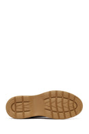 Men's Brown Lace-Up Zipper Leather Casual Boot | Derimod