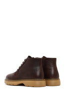 Men's Brown Lace-Up Zipper Leather Casual Boot | Derimod