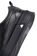 Men's Black Lace-Up Thick Sole Leather Sneakers | Derimod