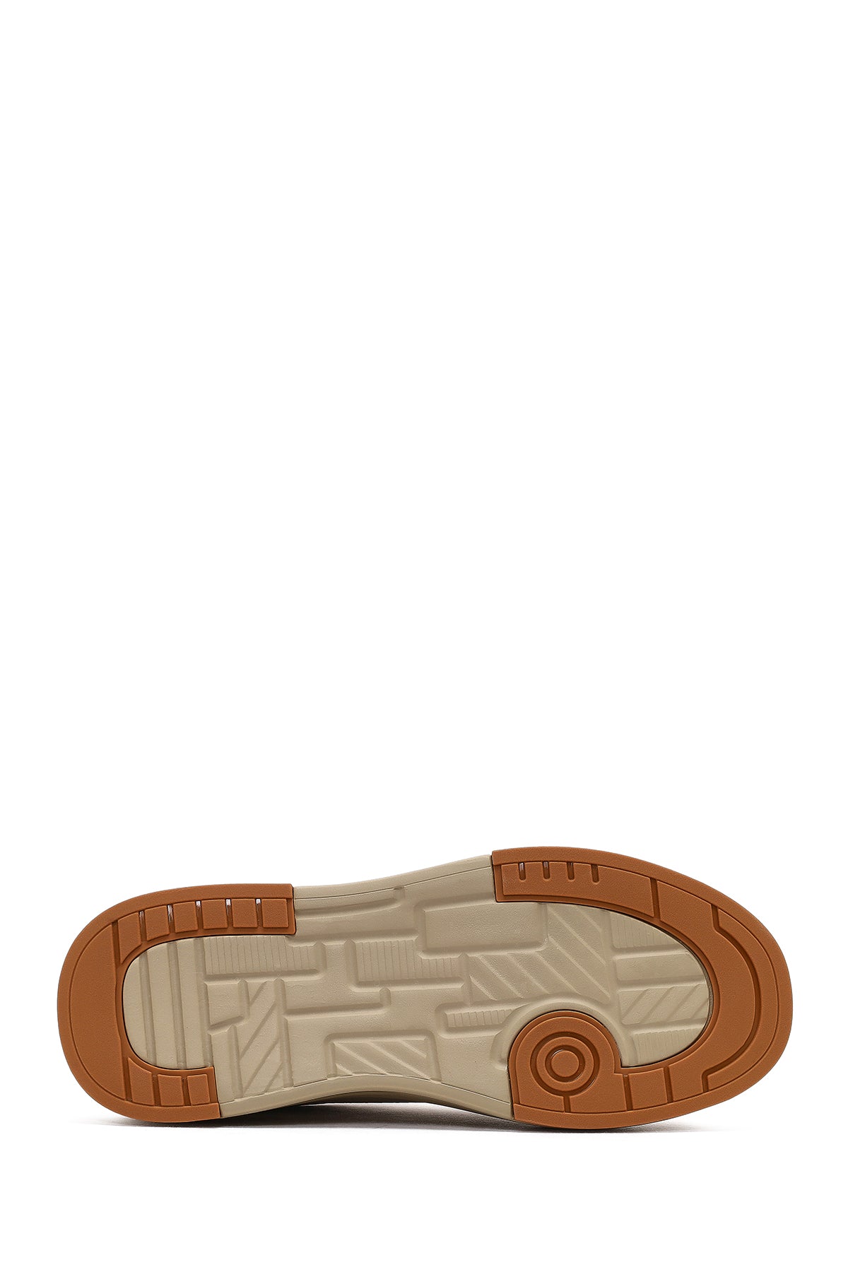 Erkek Beyaz Bağcıklı Kalın Tabanlı Deri Sneaker