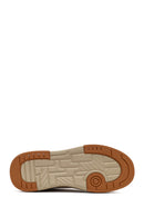 Men's White Lace-Up Thick-Soled Leather Sneaker | Derimod