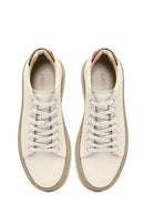 Men's White Lace-Up Thick-Soled Leather Sneaker | Derimod