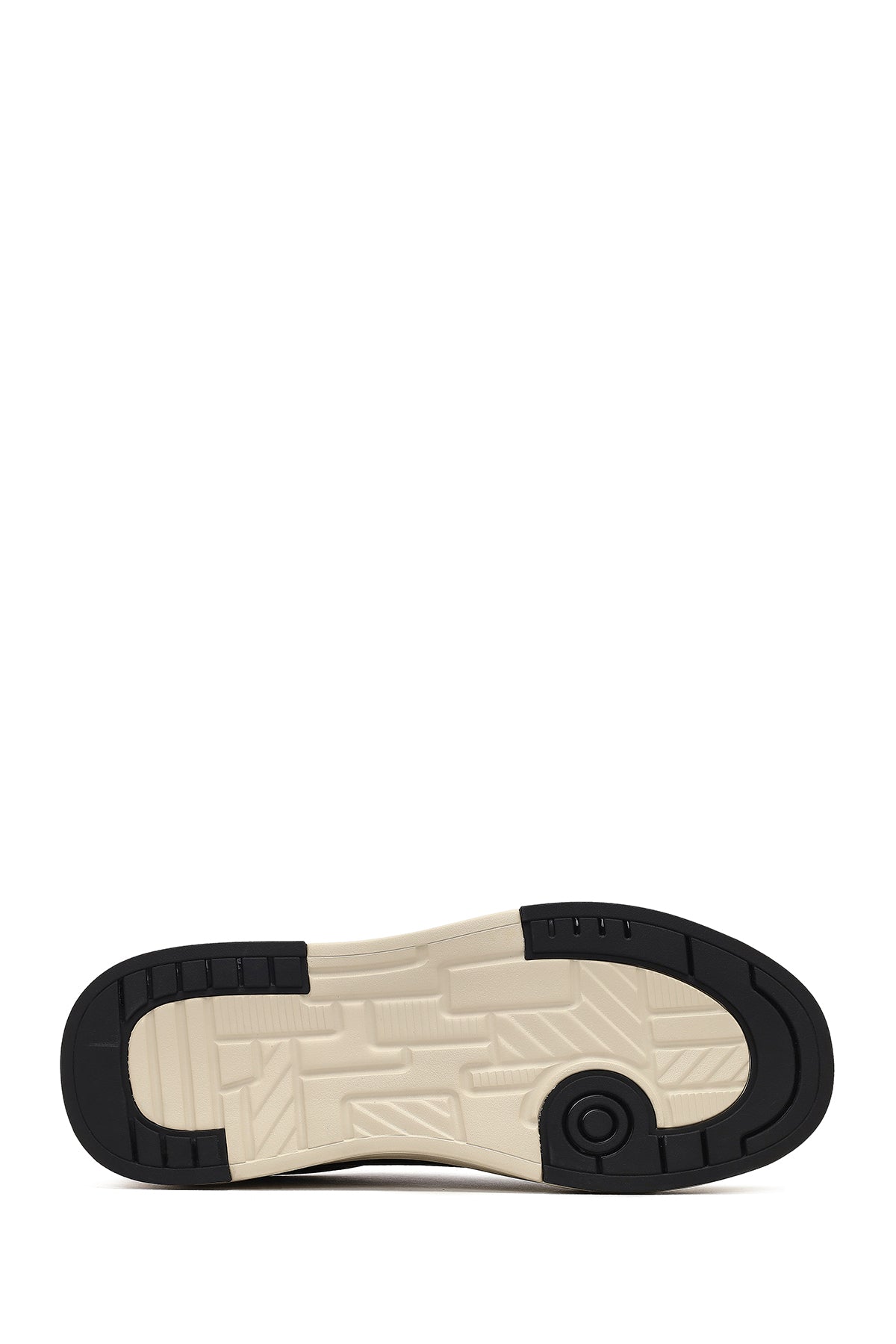 Erkek Siyah Bağcıklı Kalın Tabanlı Deri Sneaker