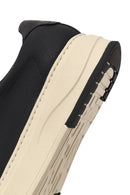 Erkek Siyah Bağcıklı Kalın Tabanlı Deri Sneaker | Derimod