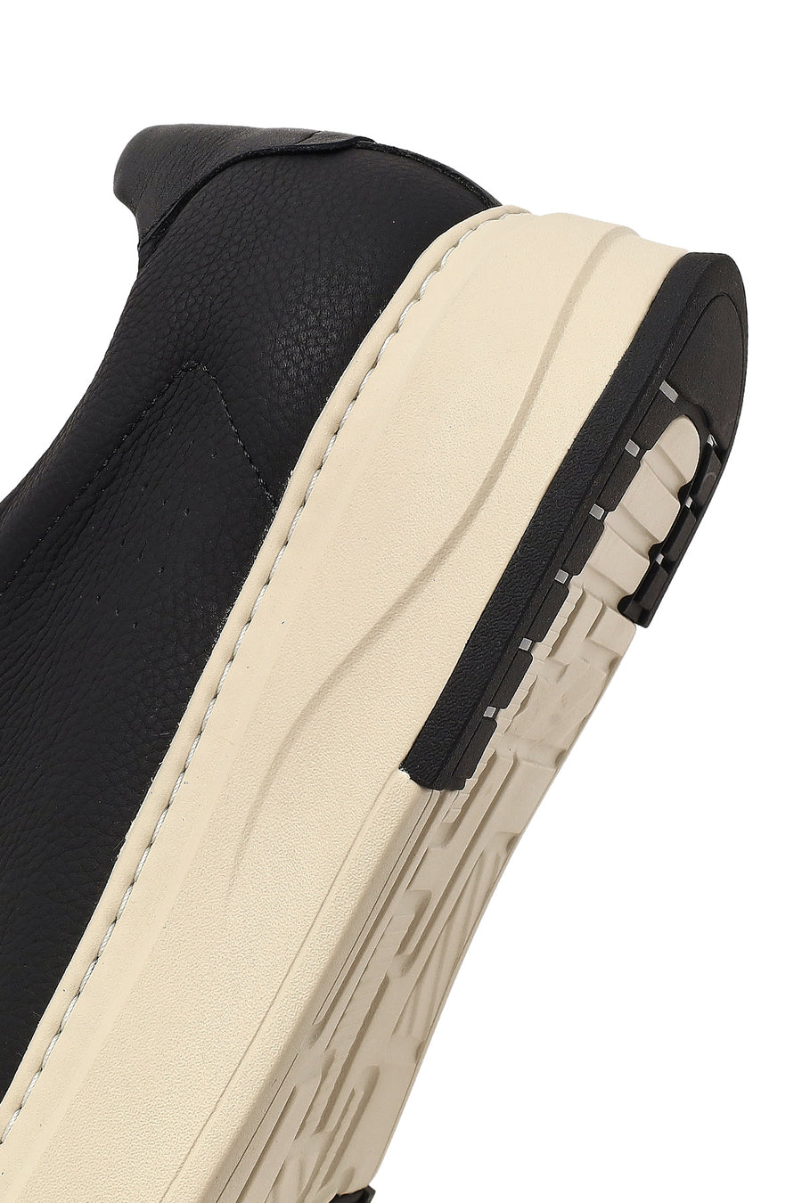 Men's Black Lace-Up Thick-Soled Leather Sneaker