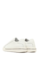 Erkek Beyaz Bağcıklı Kalın Tabanlı Deri Sneaker | Derimod