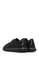 Men's Black Lace-Up Thick-Soled Leather Sneaker | Derimod