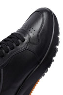 Men's Black Lace-Up Leather Casual Sneakers | Derimod