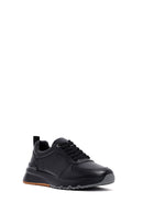 Men's Black Lace-Up Leather Casual Sneakers | Derimod