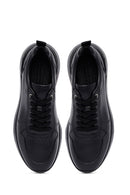 Men's Black Lace-Up Leather Casual Sneakers | Derimod