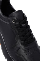 Men's Black Lace-Up Leather Casual Sneakers | Derimod