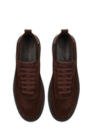 Erkek Kahverengi Bağcıklı Kalın Tabanlı Süet Deri Sneaker | Derimod