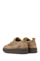 Erkek Vizon Bağcıklı Kalın Tabanlı Süet Deri Sneaker | Derimod