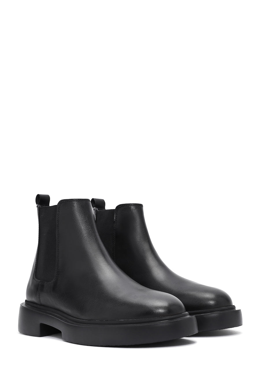 Male Black Leather Casual Chelsea Boots