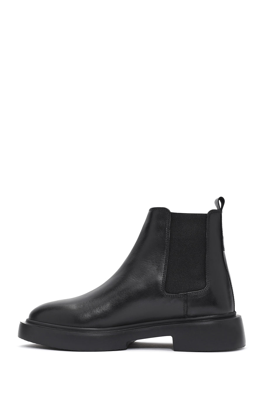 Male Black Leather Casual Chelsea Boots