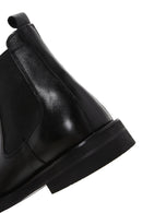 Male Black Leather Casual Chelsea Boots | Derimod