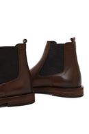 Men's Brown Leather Casual Chelsea Boot | Derimod
