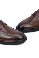 Erkek Kahverengi Deri Klasik Loafer | Derimod