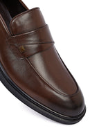 Erkek Kahverengi Deri Klasik Loafer | Derimod