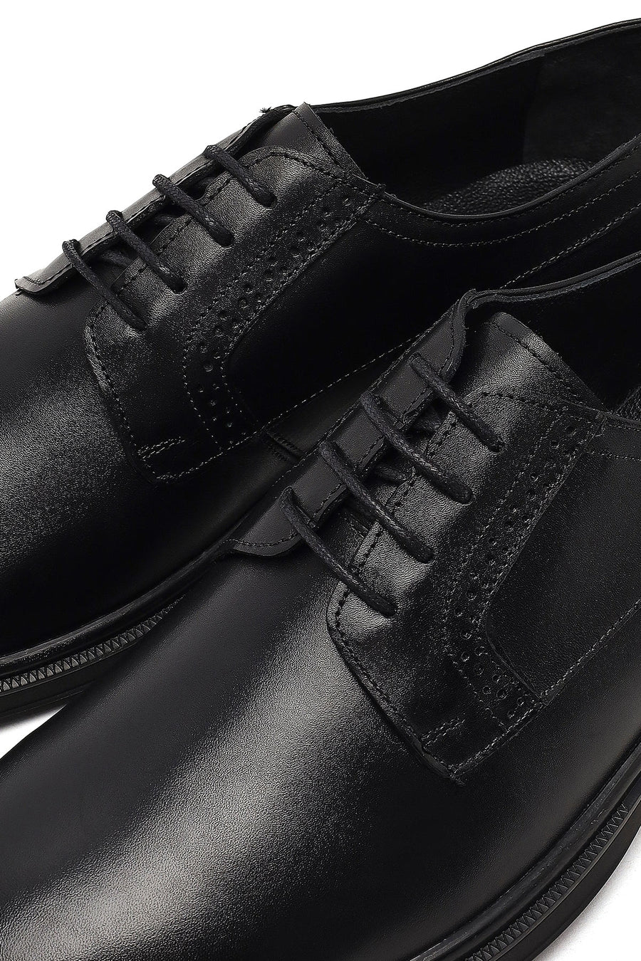 Men's Black Lace-up Leather Casual Shoes