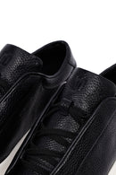 Erkek Siyah Bağcıklı Deri Sneaker | Derimod