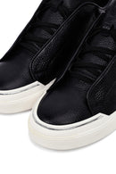 Erkek Siyah Bağcıklı Deri Sneaker | Derimod