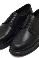 Erkek Siyah Bağcıklı Kalın Tabanlı Deri Casual Ayakkabı | Derimod