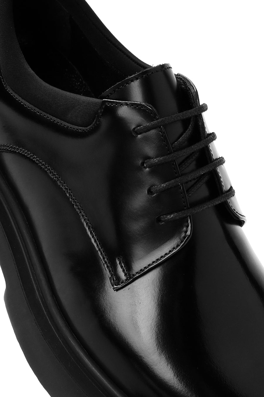 Male Black Leather Thick-Soled Casual Shoes