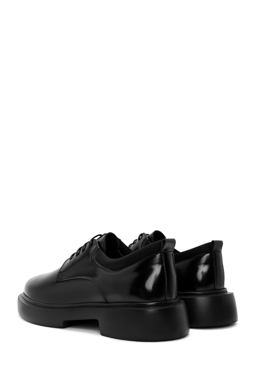 Male Black Leather Thick-Soled Casual Shoes